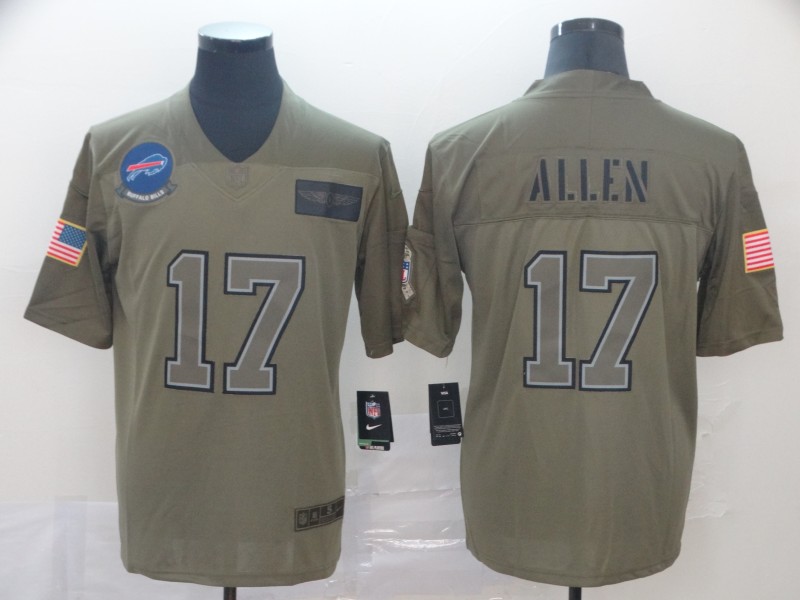 Men's Buffalo Bills Josh Allen #17 Brown Jersey
